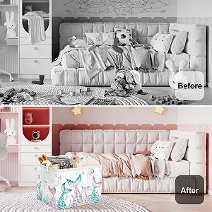 Корзина для игрушек Детская HUUMONSS Хвост Русалки для девочек Большая synthetic.ua - Фото 1