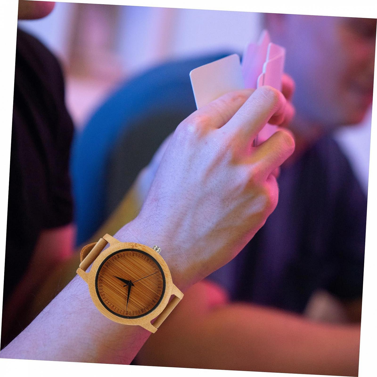 Деревянные часы Healvian Bamboo Кварцевые, фото №5 Деревянные часы Healvian Bamboo Кварцевые, фото №5