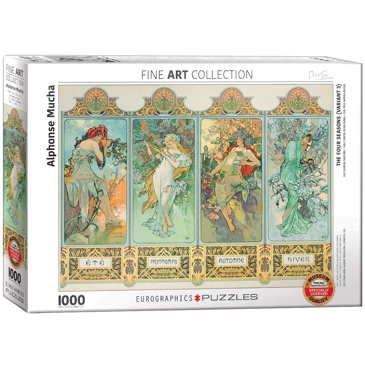 Пазл Eurographics Alphonse Maria Mucha Four Seasons 1000 деталей, разноцветный, фото №1