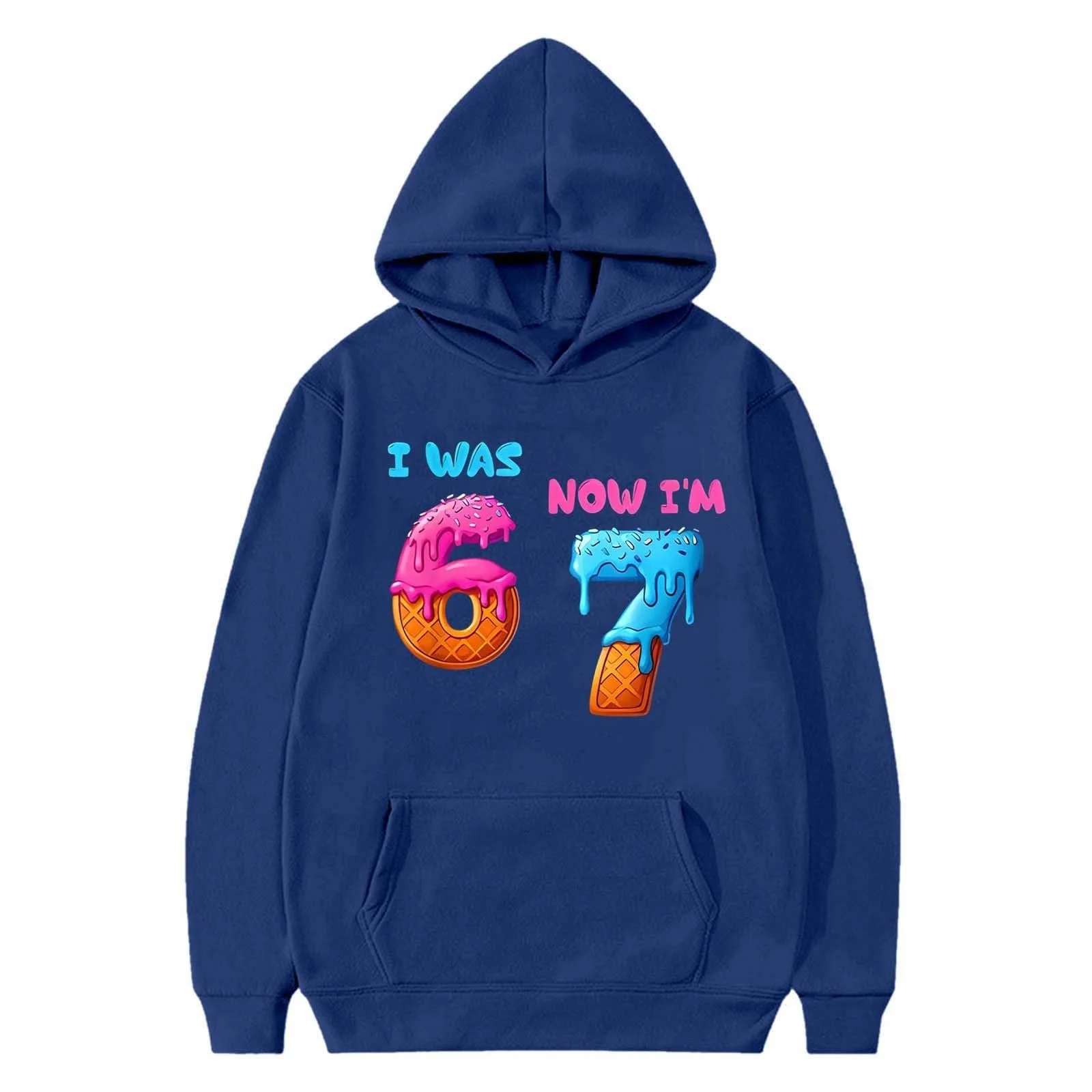 Детский свитшот Generisch Six Seven 67 Meme для девочек, с принтом Ice Cream Drip, повседневный веселый лонгслив, зимний пуловер, легкий детский топ для активного отдыха, фото №4