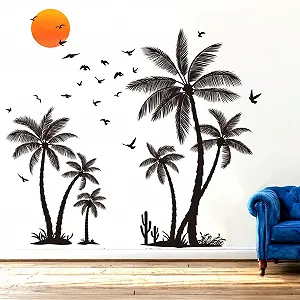 Наклейка для стін Amimagen Palm Tree 113 x 105 см Чорний synthetic.ua - Фото 1
