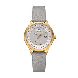 Жіночий аналоговий годинник UMR RUHLA Solar Pineapple 96961, золотий, сірий ремінець - Фото 1