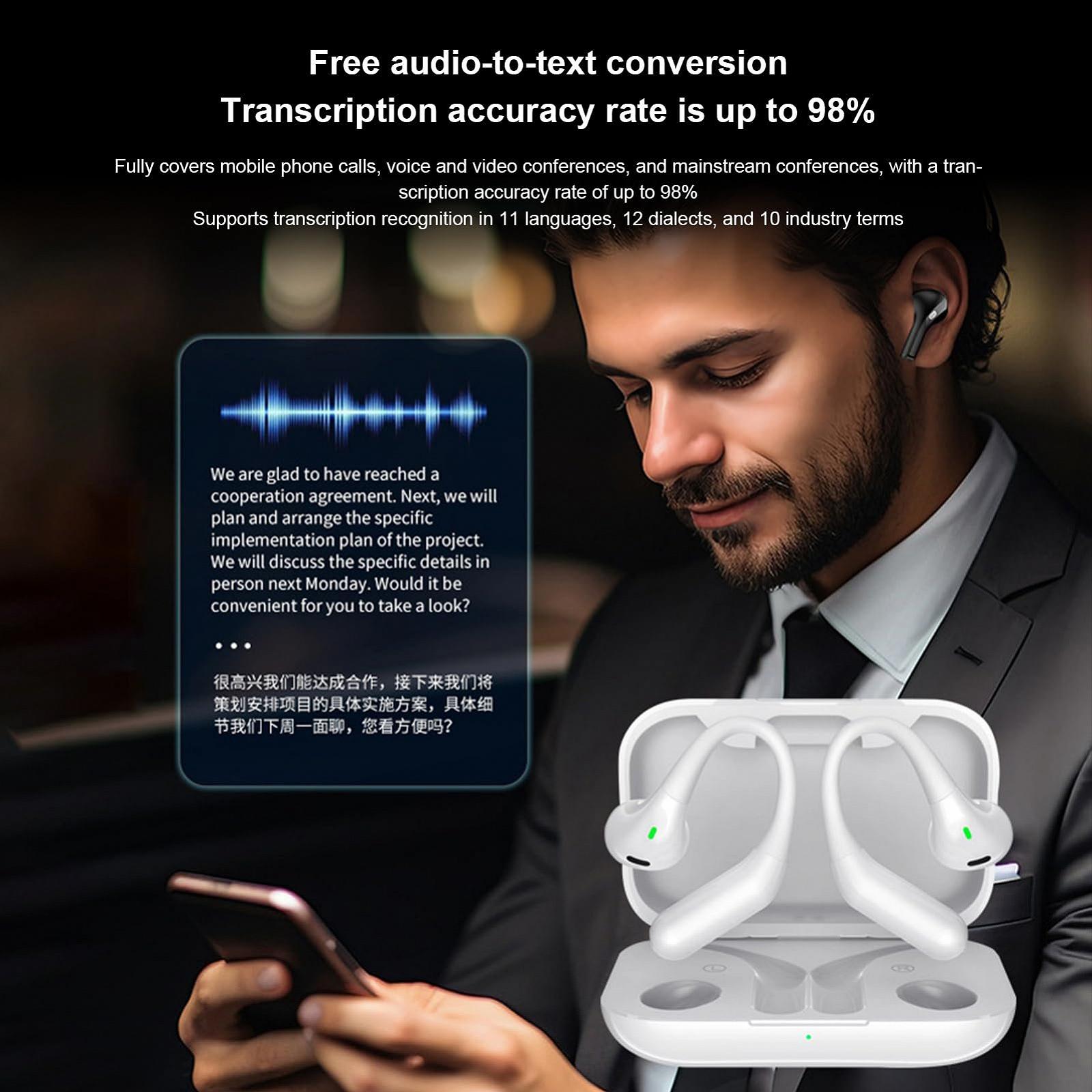 Навушники-перекладачі AI Voice, для 144 мов, швидка зарядка, фото №4