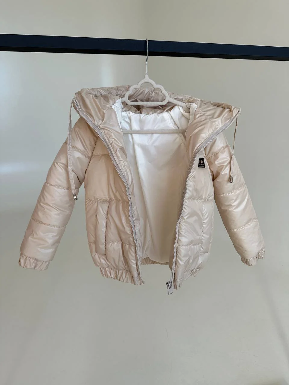 Детская демисезонная куртка с капюшоном, размер от 74 до 158, весна/осень, бежевый, фото №2