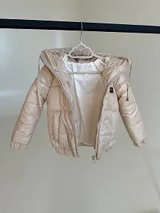 Детская демисезонная куртка с капюшоном, размер от 74 до 158, весна/осень, бежевый synthetic.ua - Фото 1