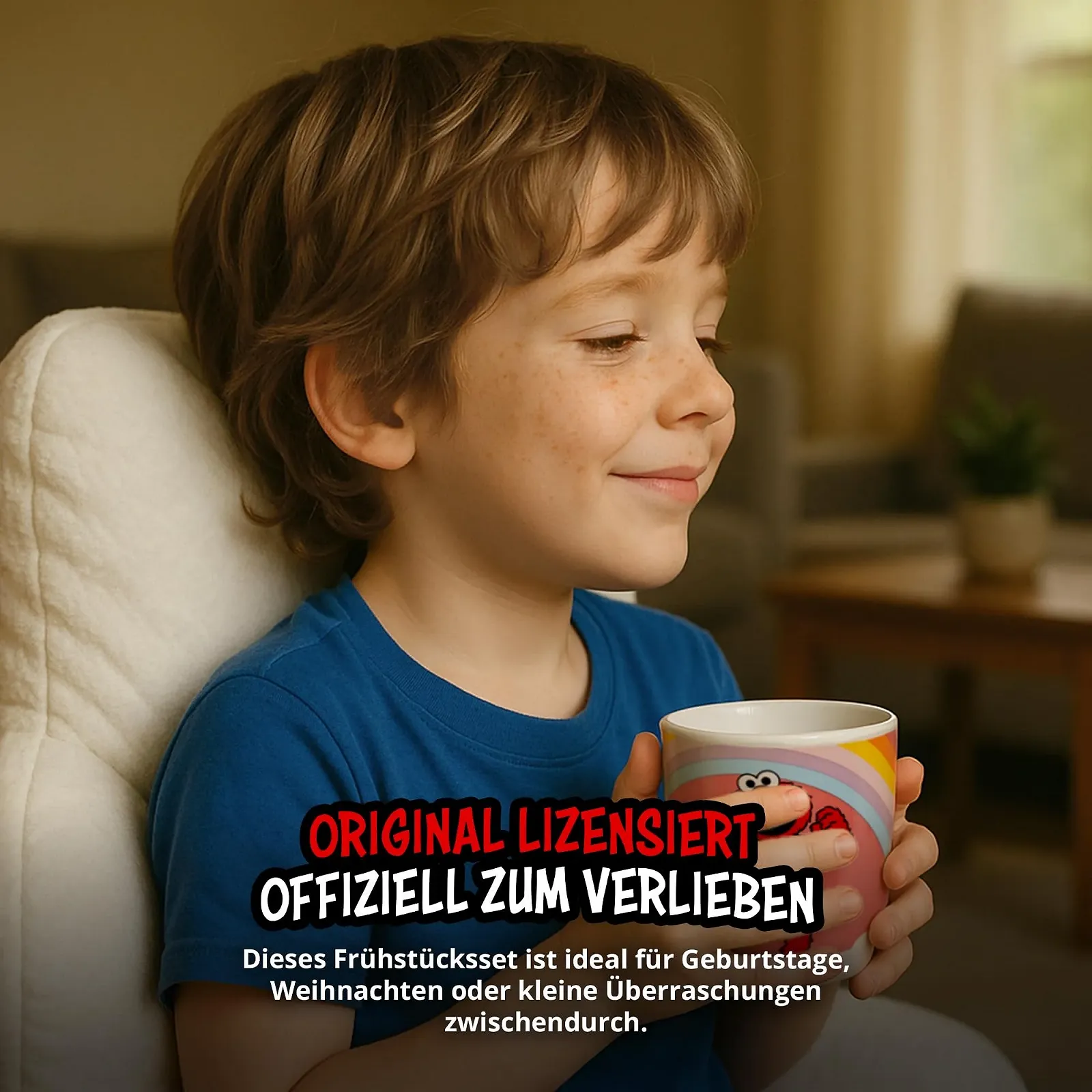 Детский набор для завтрака United Labels Elmo с Элмо, фарфоровый, 3 предмета, фото №6