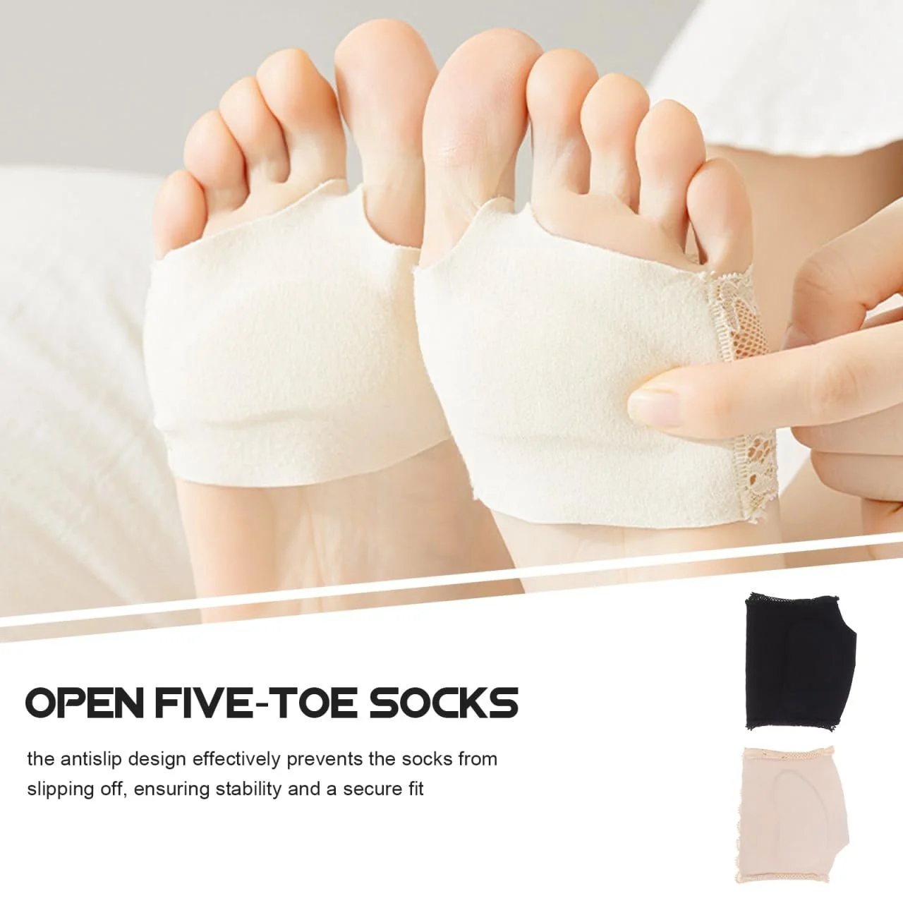 Шкарпетки з пальцями Brand Invisible Half Soles з подушечками комфорту, 2 пари, фото №8