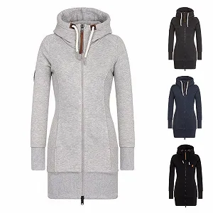 Куртка SRZYMJ Женская длинная с капюшоном - Фото 1