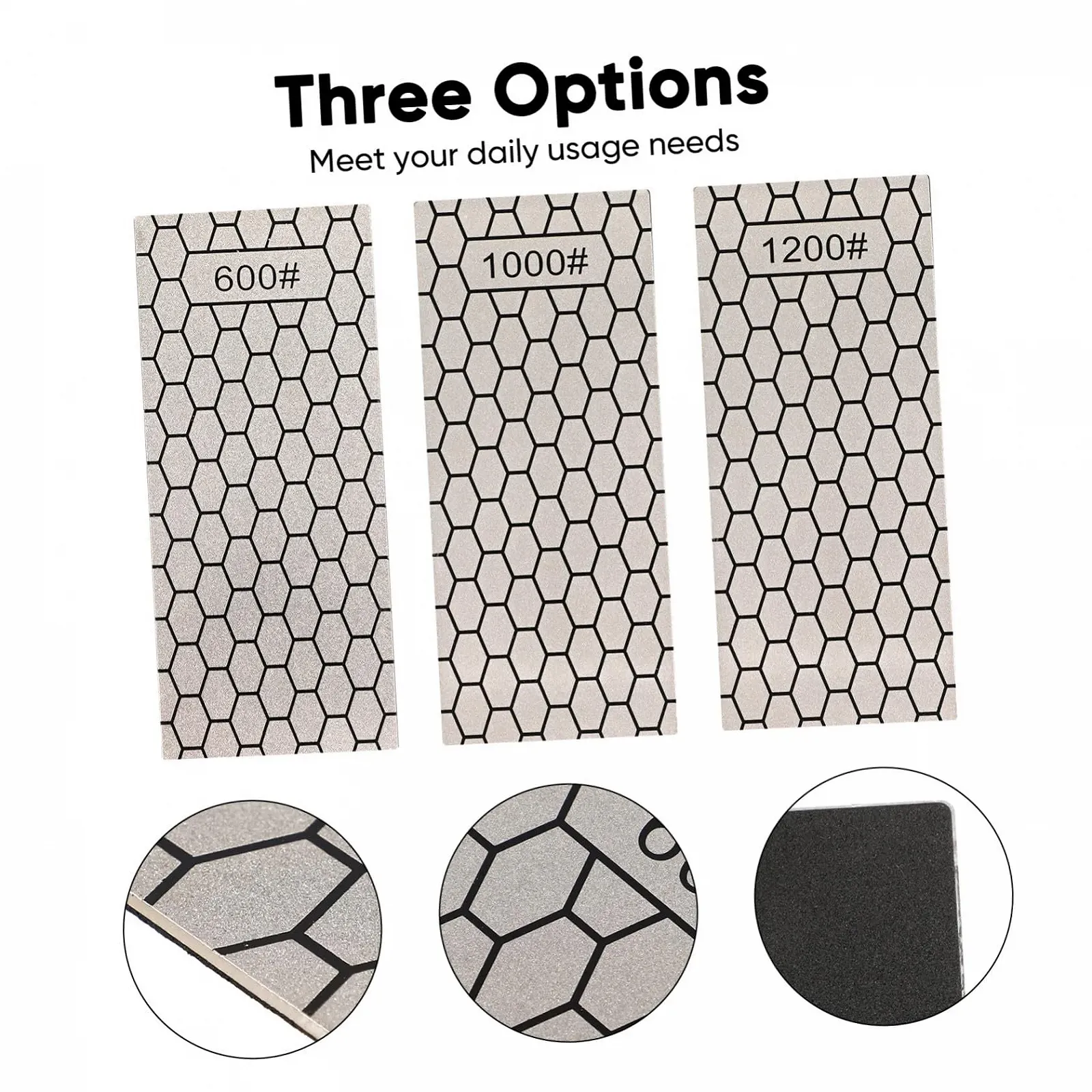 Набір точилок для ножів BESTYASH Diamond 3 шт. алмазні двосторонні зернисті, фото №7