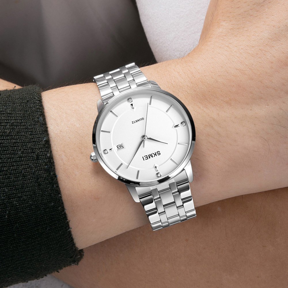 Годинник Skmei 1801SSI Silver Case Mesh Band, фото №4