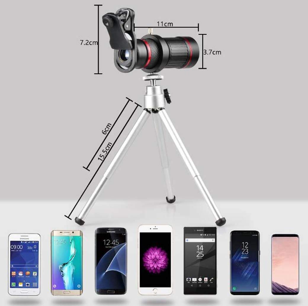 Телескопический объектив HD Focusing Mobile Phone 18X Metal Universal Telephoto Lens, фото №6
