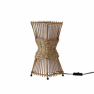 Настільна лампа ŠKOV 46299 Діаметр 19 см Бамбук Ротанг synthetic.ua - Фото 1