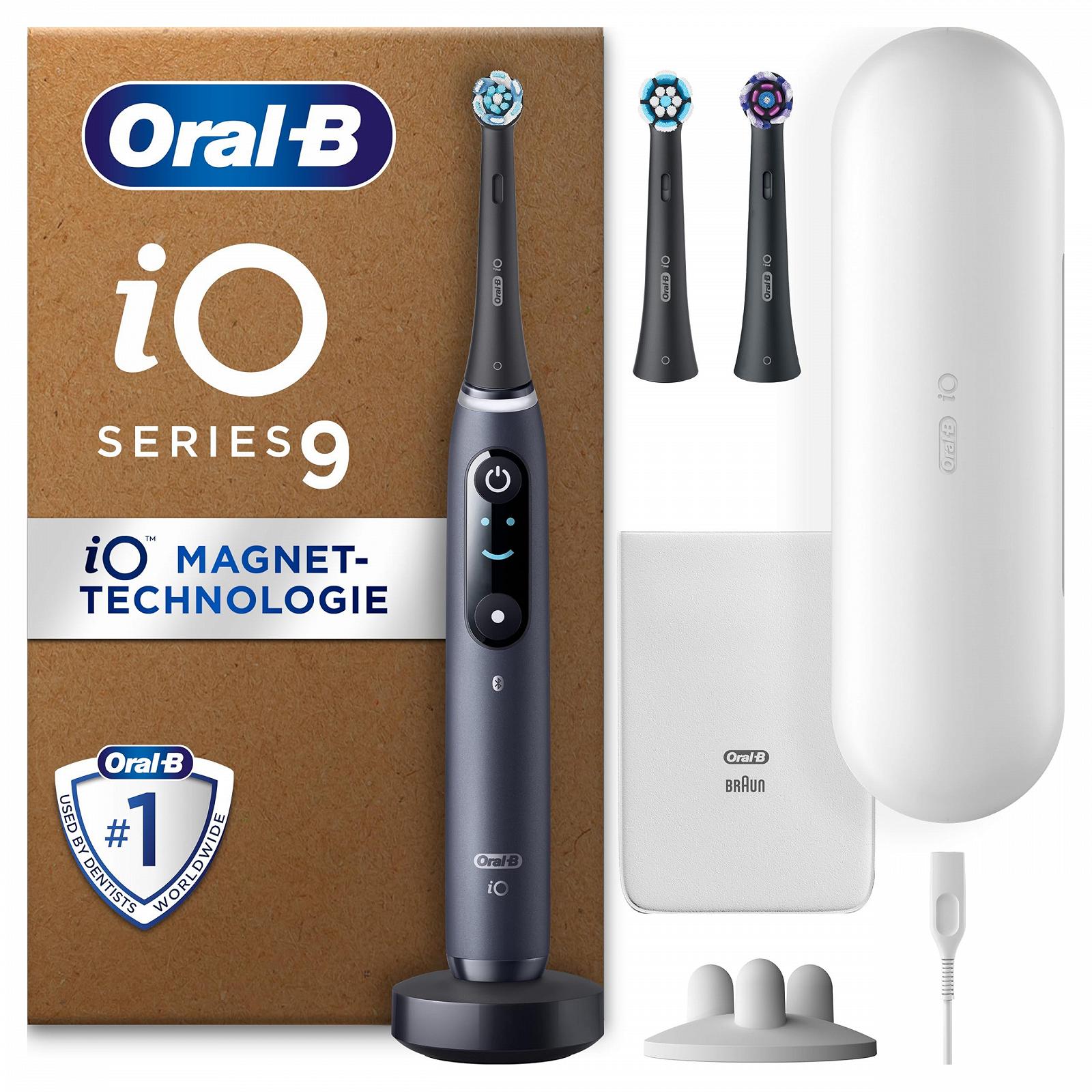 Зубная щетка электрическая Oral-B iO Series 9 Plus Edition, 3 сменные насадки, 7 режимов чистки, дорожный чехол с зарядкой, Black Onyx, фото №1