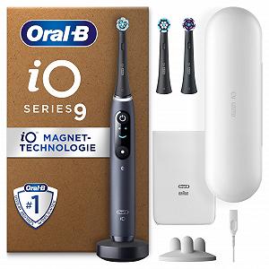 Зубная щетка электрическая Oral-B iO Series 9 Plus Edition, 3 сменные насадки, 7 режимов чистки, дорожный чехол с зарядкой, Black Onyx - Фото 1