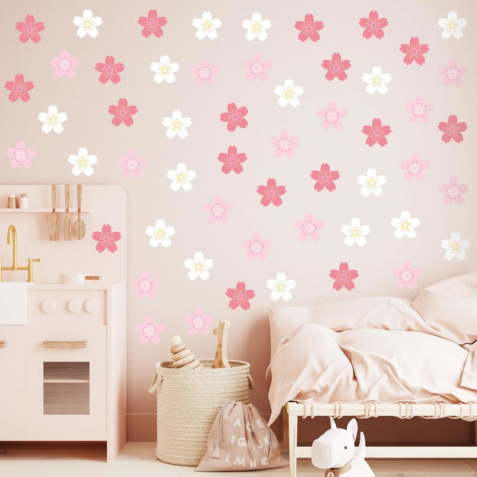 Наклейка на стіну SHUCHING Маргаритки Білі квіти Рожеві квіти Бохо Білий/Рожевий, фото №2 Наклейка на стіну SHUCHING Маргаритки Білі квіти Рожеві квіти Бохо Білий/Рожевий, фото №2
