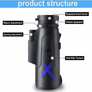 Монокуляр-телескоп Monokulare 12X50 HD для взрослых и детей BAK4-FMC-призма с держателем и штативом для наблюдения за птицами synthetic.ua - Фото 1