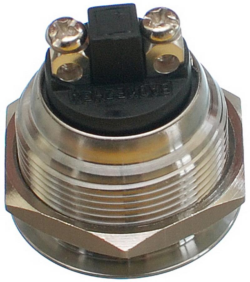 Кнопка антивандальна VJ Parts d25mm стрижка 22mm h26mm 2 контакту під шприцем, фото №2