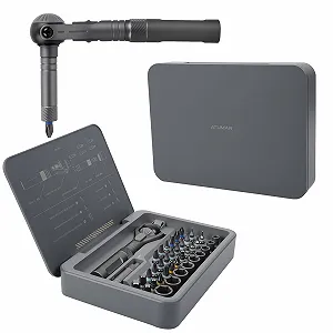 Набір магнітних реверсивних викруток Saker Tool 40 в 1 з кульовим шарніром 180° та бітами S2 для електроніки - Фото 1