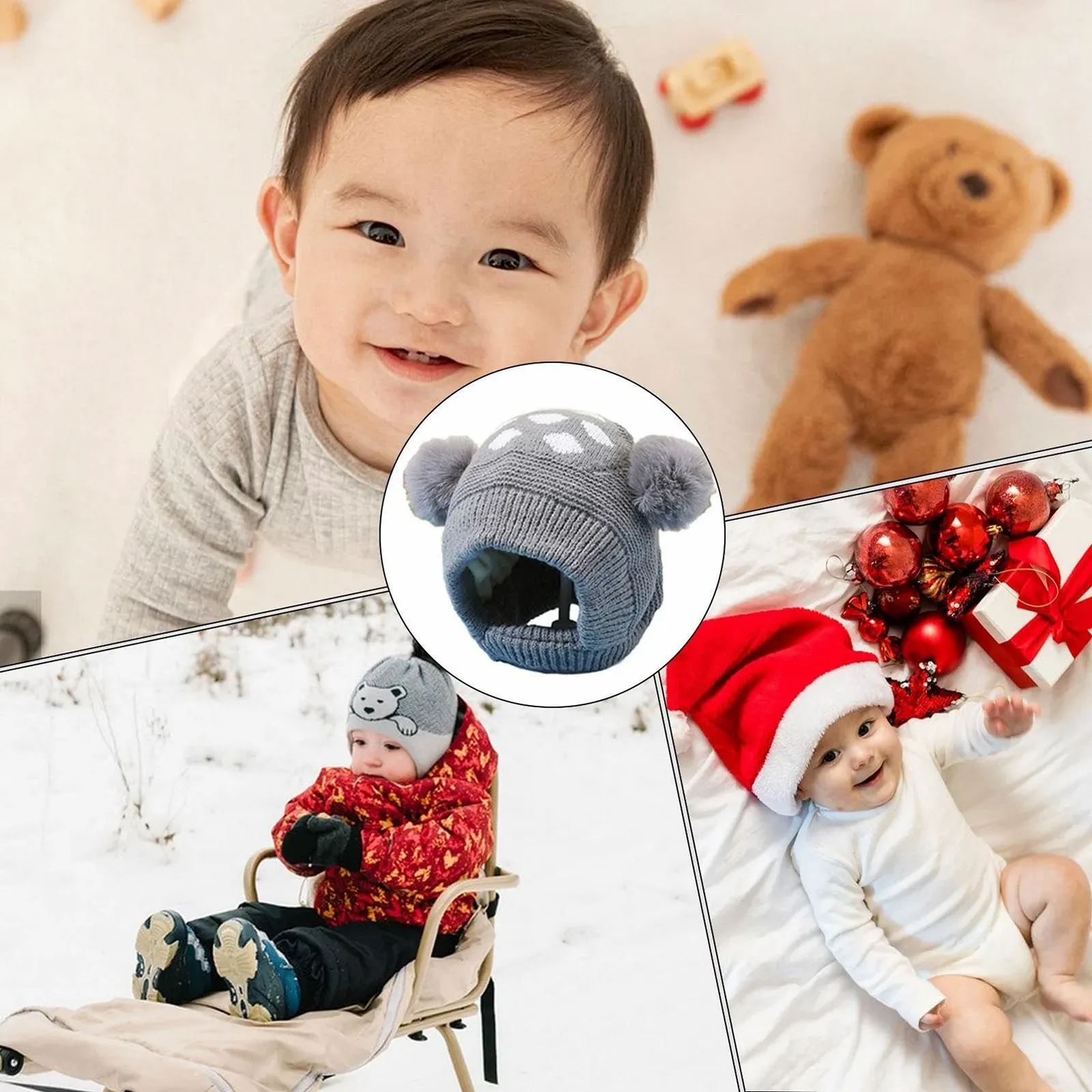 Вязаная шапка-ушанка Zqkimzi для детей, зимняя вязаная, фото №2 Вязаная шапка-ушанка Zqkimzi для детей, зимняя вязаная, фото №2