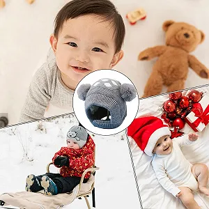 Вязаная шапка-ушанка Zqkimzi для детей, зимняя вязаная synthetic.ua - Фото 1