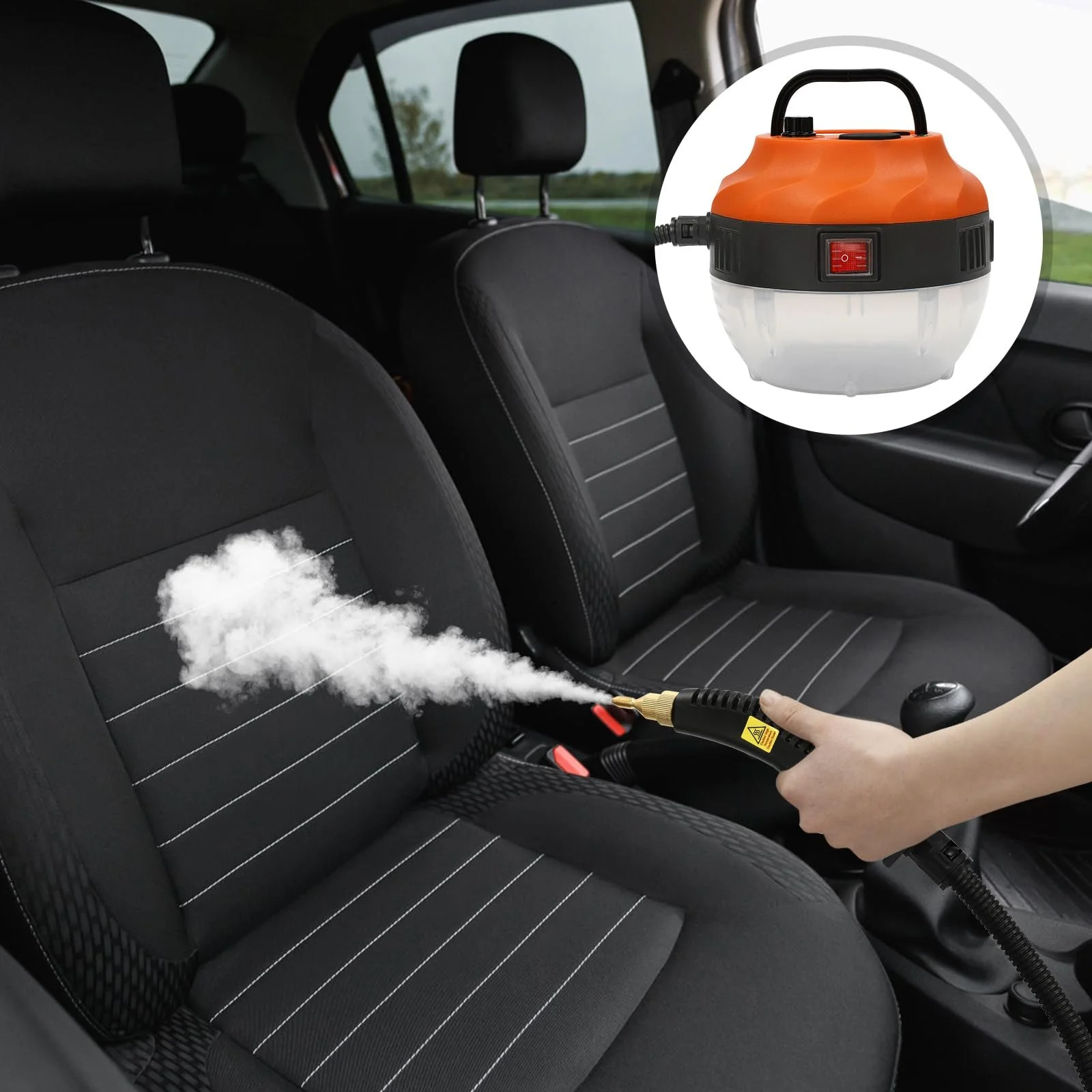 Пароочисник портативний 5.5 бар 1.35 л 1600 Вт Помаранчевий, фото №8