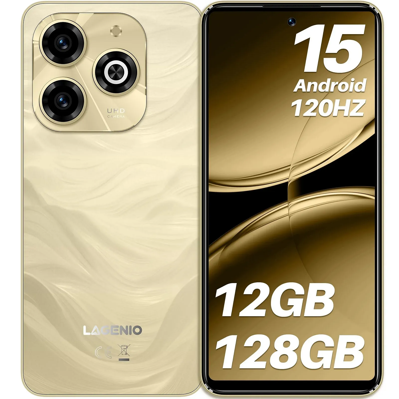 Смартфон LAGENIO A11 12GB RAM 128GB 4G Dual SIM Gold, фото №1