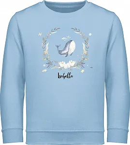 Світшот Shirtracer З іменем для дітей Милий Кит - Фото 1