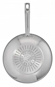 Сковорідка-Wok Tefal Virtuoso 28 см, високоякісна нержавіюча сталь, без покриття, матова поверхня, підходить для індукційних плит, можна використовувати в духовці до 2500C, нержавіюча сталь synthetic.ua - Фото 1