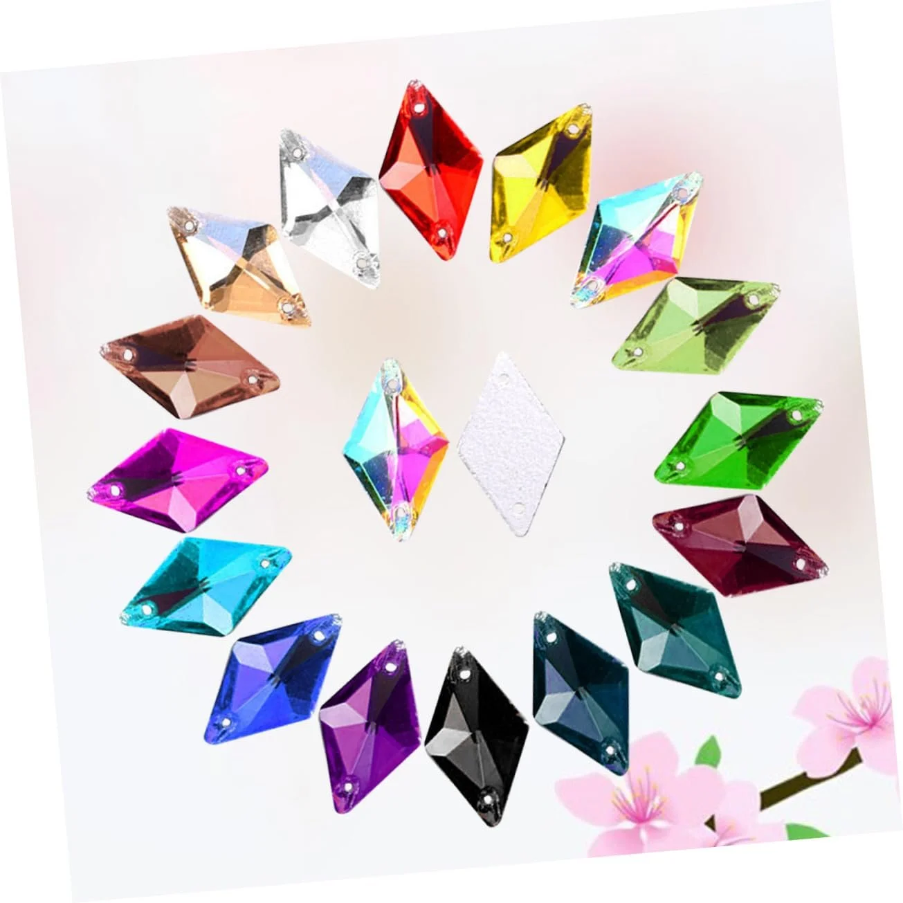 Прикраси для рукоділля Healvian 56 шт., кристали скло, колір AB, фото №5