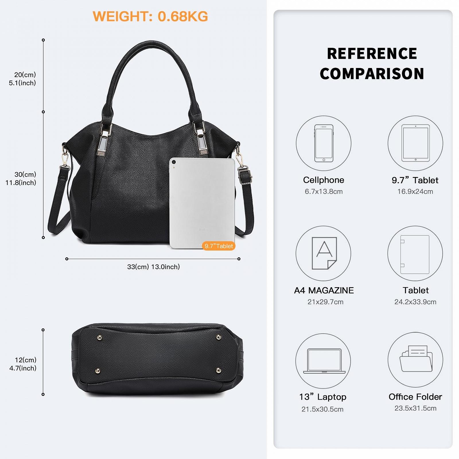 Сумка женская с ручками Miss Lulu большая Shopper Tote Bag из мягкой искусственной кожи среднего размера, фото №4