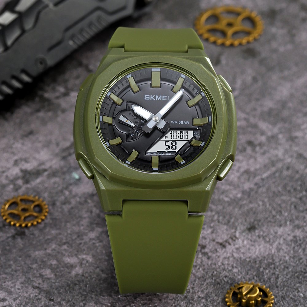 Годинник Skmei 2091 Army Green White, фото №4