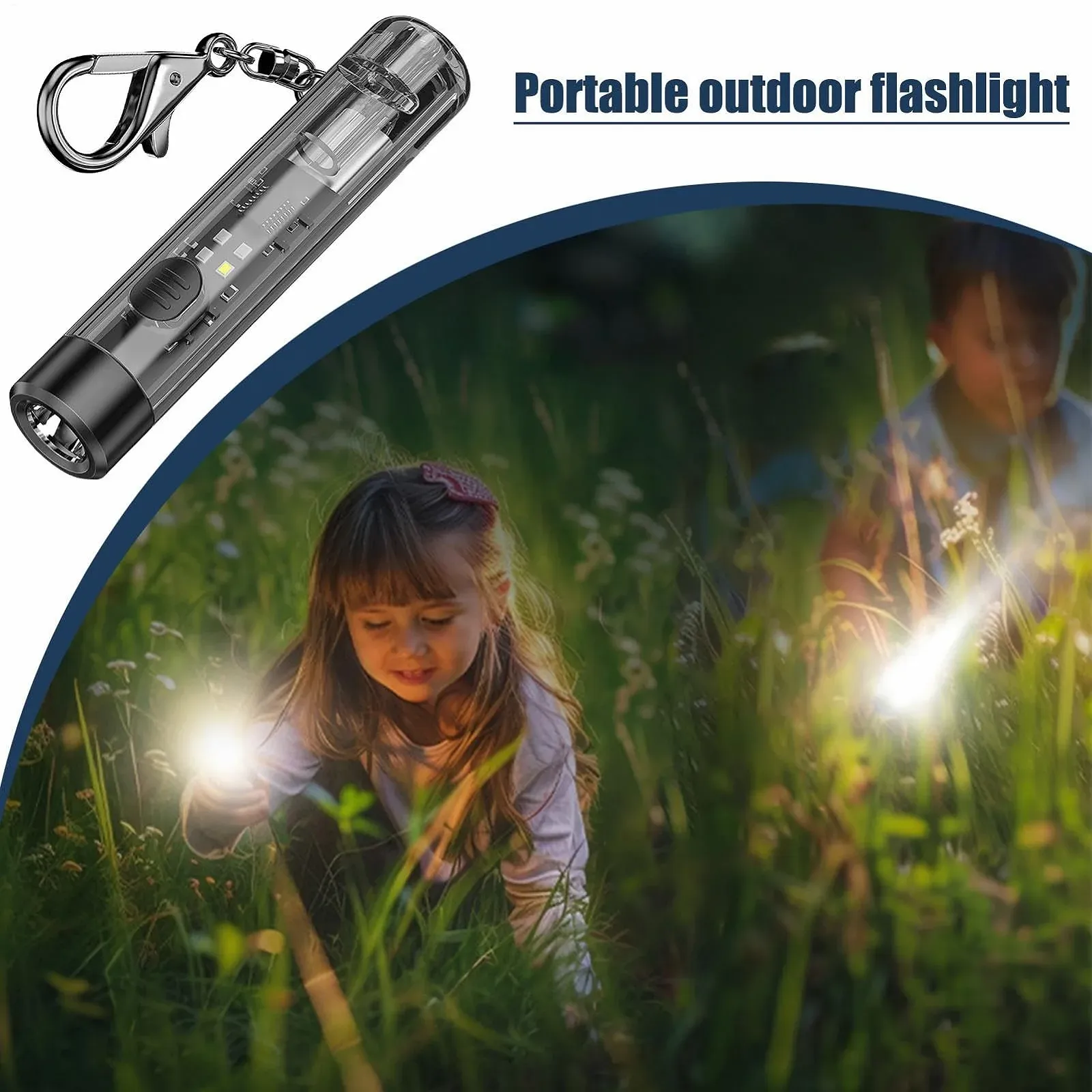 Брелок-фонарик, Несколько режимов освещения, Перезаряжаемый карманный фонарик, Тонкий портативный брелок-фонарик, Ручной фонарик для кемпинга, Брелок-фонарик для походов, Велосипедный брелок-фонарик, фото №3