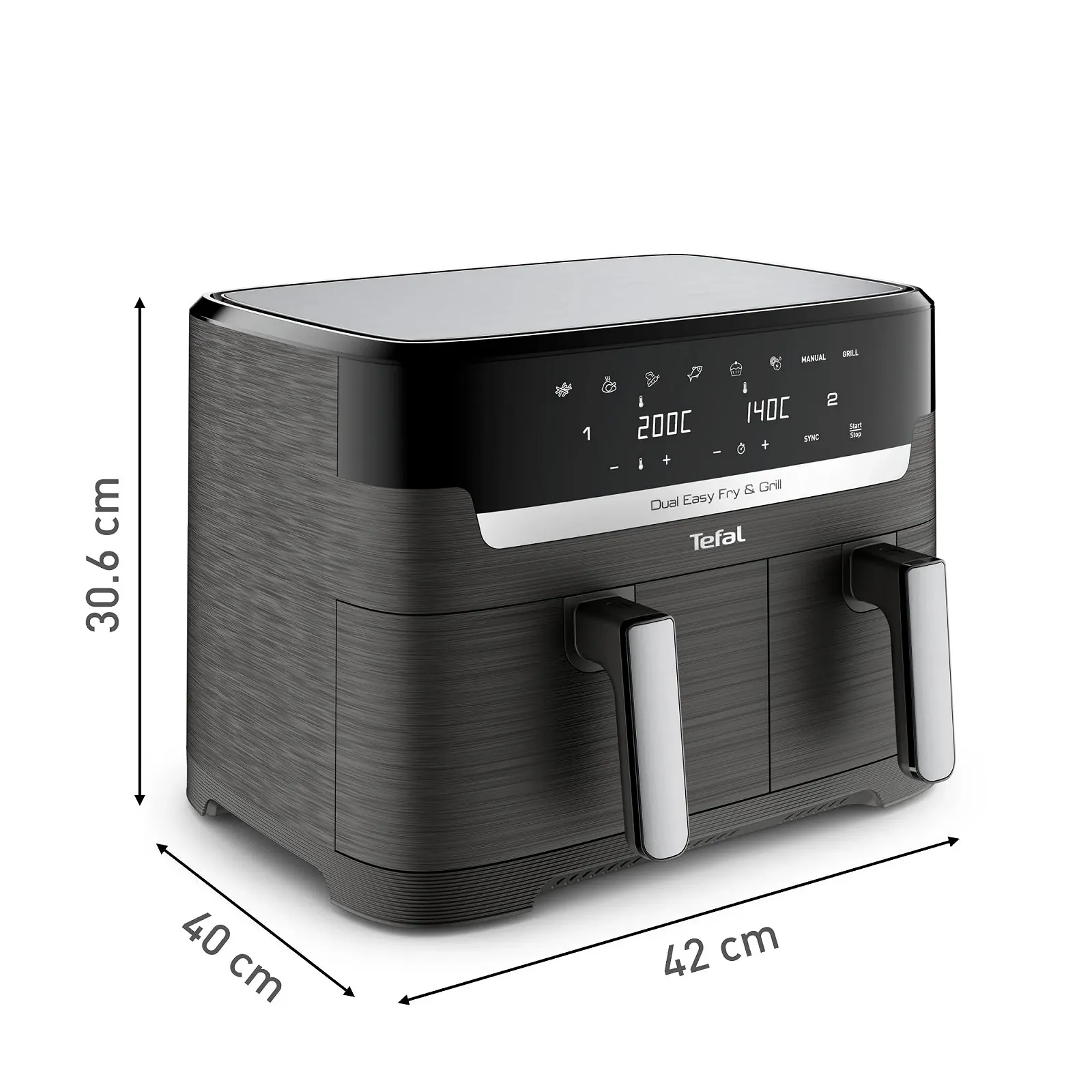 Мультипечь-гриль Tefal Easy Fry & Grill Dual XXL EY905B10 8,3 л нержавеющая сталь, фото №3 Мультипечь-гриль Tefal Easy Fry & Grill Dual XXL EY905B10 8,3 л нержавеющая сталь, фото №3