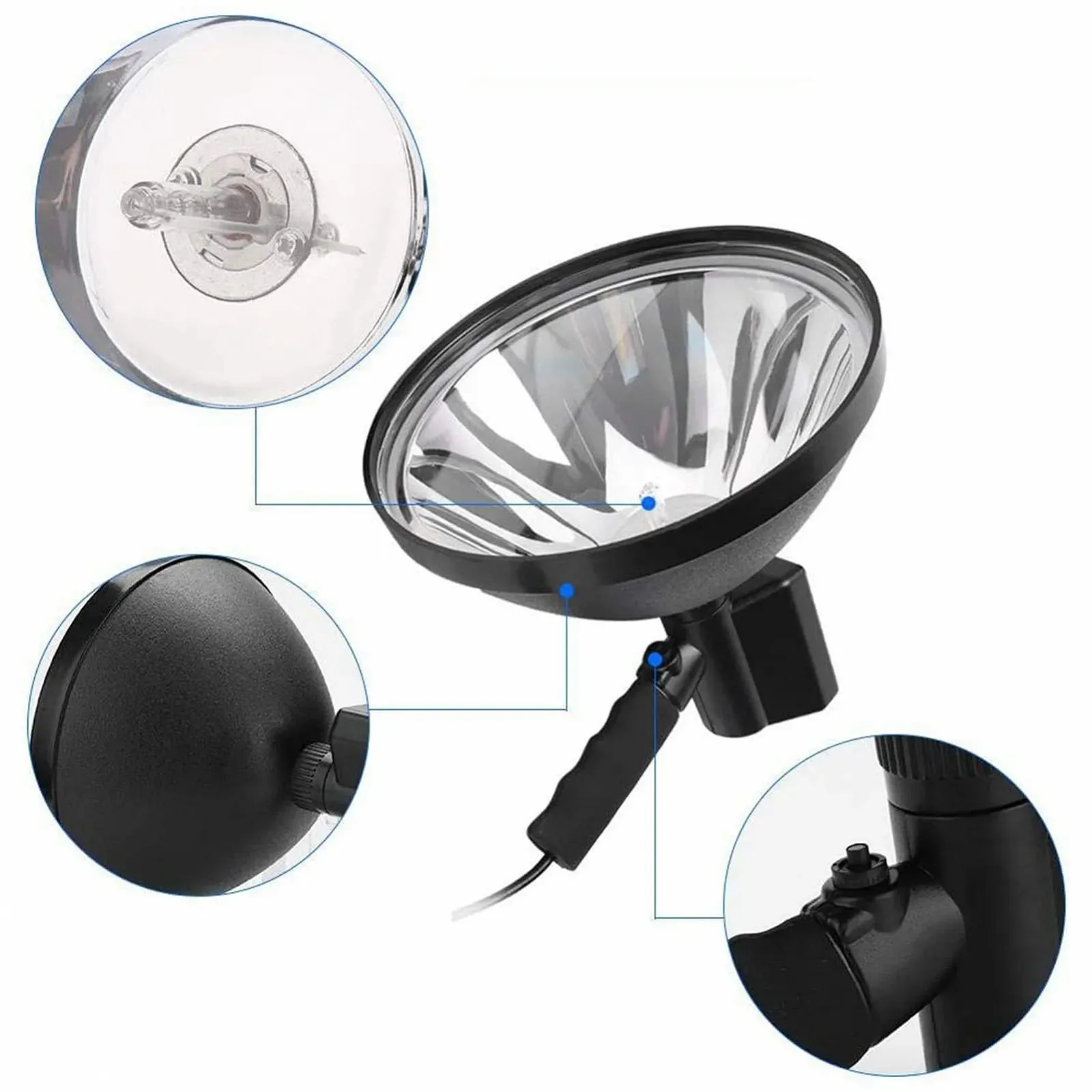 Ручний ліхтар 100 W Hidden для полювання, точкового освітлення, кемпінгу, риболовлі на човні, фото №4