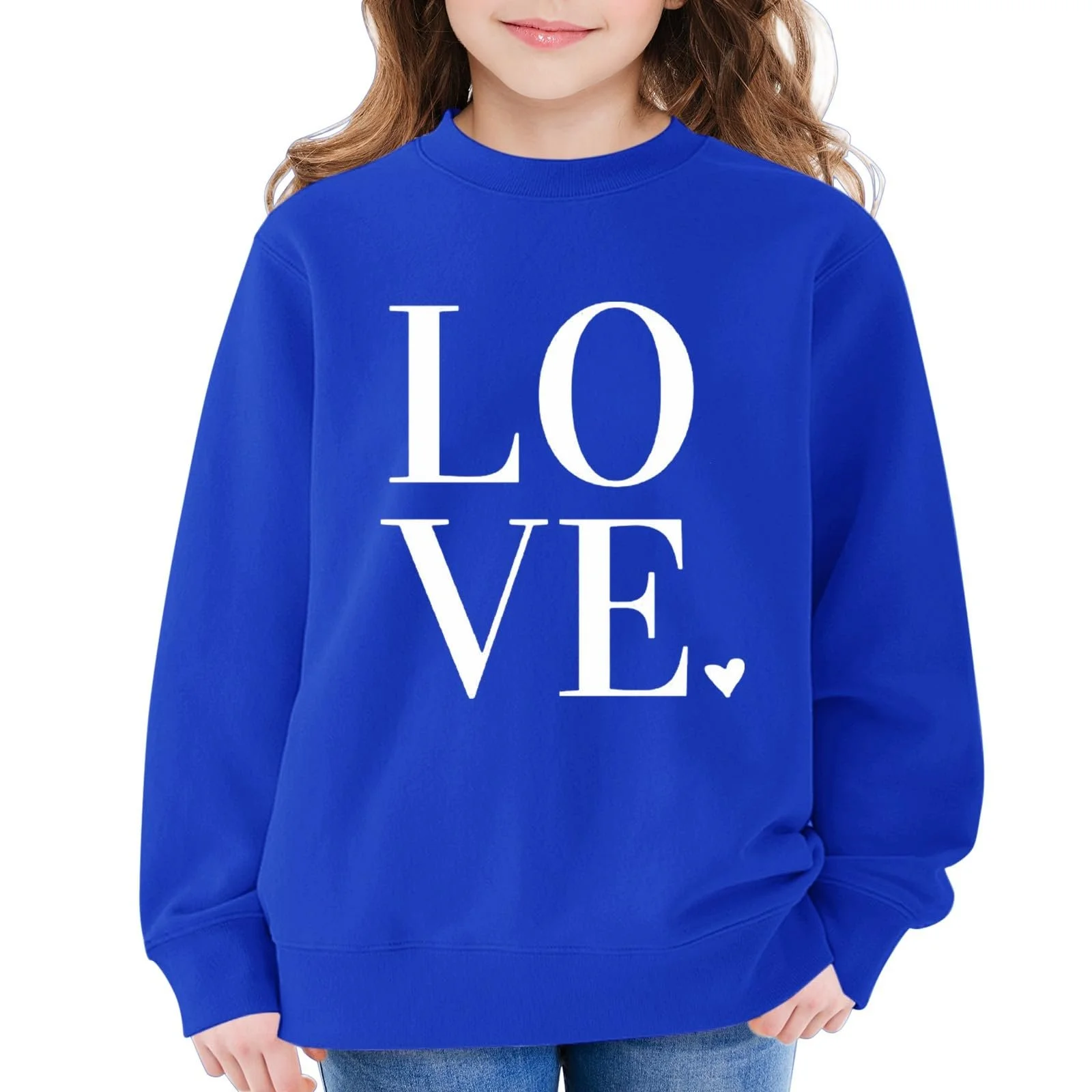 Свитшот Generisch для девочек, детский пуловер, хлопковый, теплый, с длинными рукавами, повседневный, спортивный, милый принт, одежда с длинными рукавами, топы с круглым вырезом, зимняя мода, фото №3