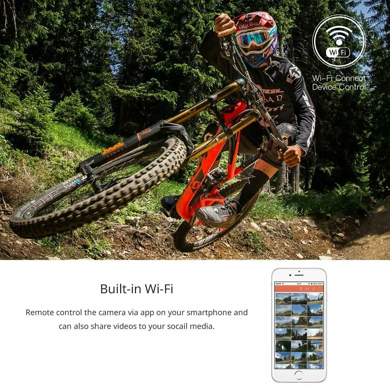 Екшн-камера APEMAN A70  / 170° / 14Мп / Full HD  / 60fps / Wi-Fi / Вологозахищена / Чорна, фото №7 Екшн-камера APEMAN A70  / 170° / 14Мп / Full HD  / 60fps / Wi-Fi / Вологозахищена / Чорна, фото №7