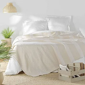 Покривало Douceur d'Intérieur Adele 220 x 240 см Натуральна Бавовна та Тканий Поліестер synthetic.ua - Фото 1