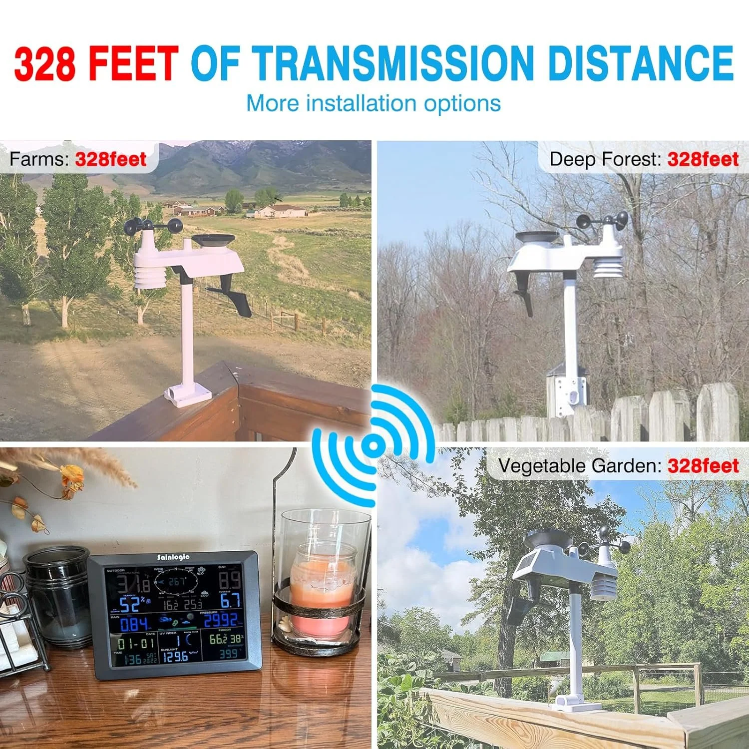 Метеостанция Sainlogic FT-0310 WiFi Black/White, фото №5