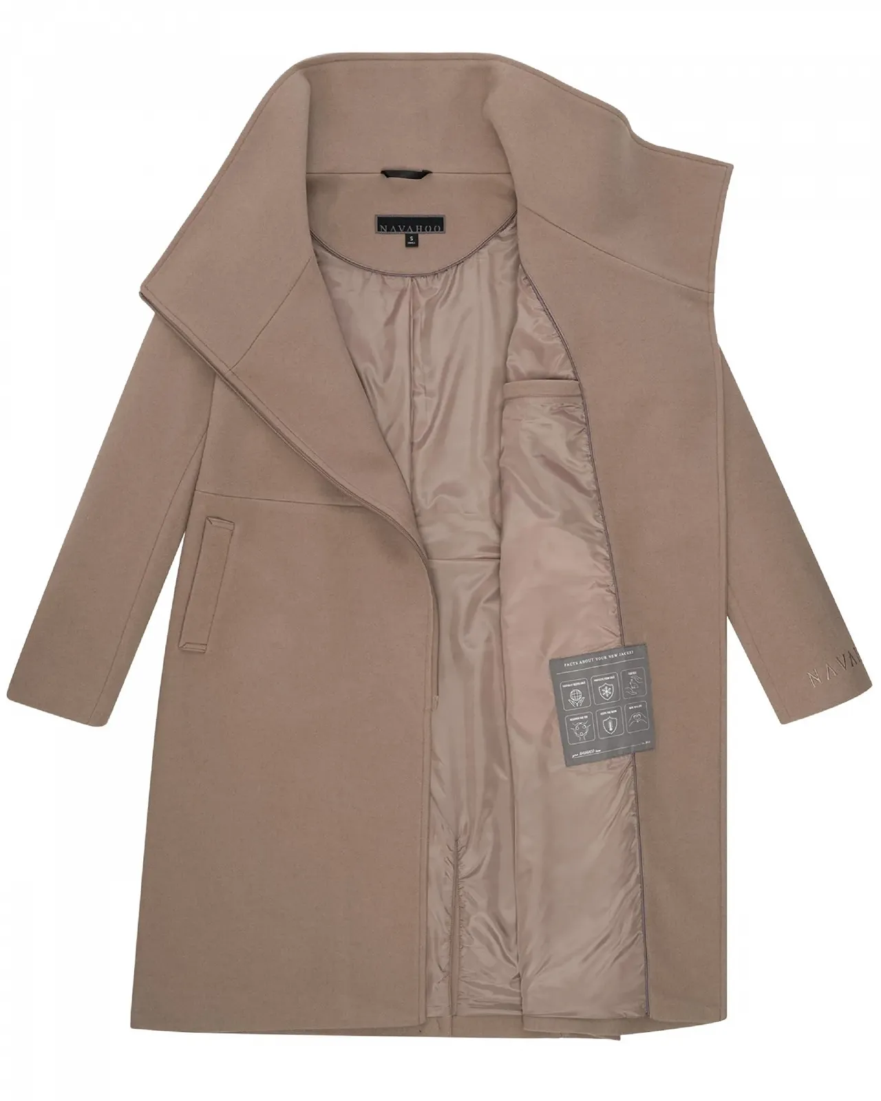 Жіноча перехідна куртка Navahoo у вовняному вигляді з асиметричним коміром і водонепроникною блискавкою, фото №6