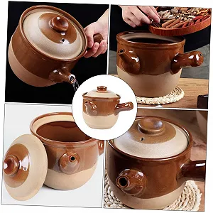 Керамический чайник-кастрюля SOIMISS для приготовления лекарств термостойкий средний с крышкой synthetic.ua - Фото 1