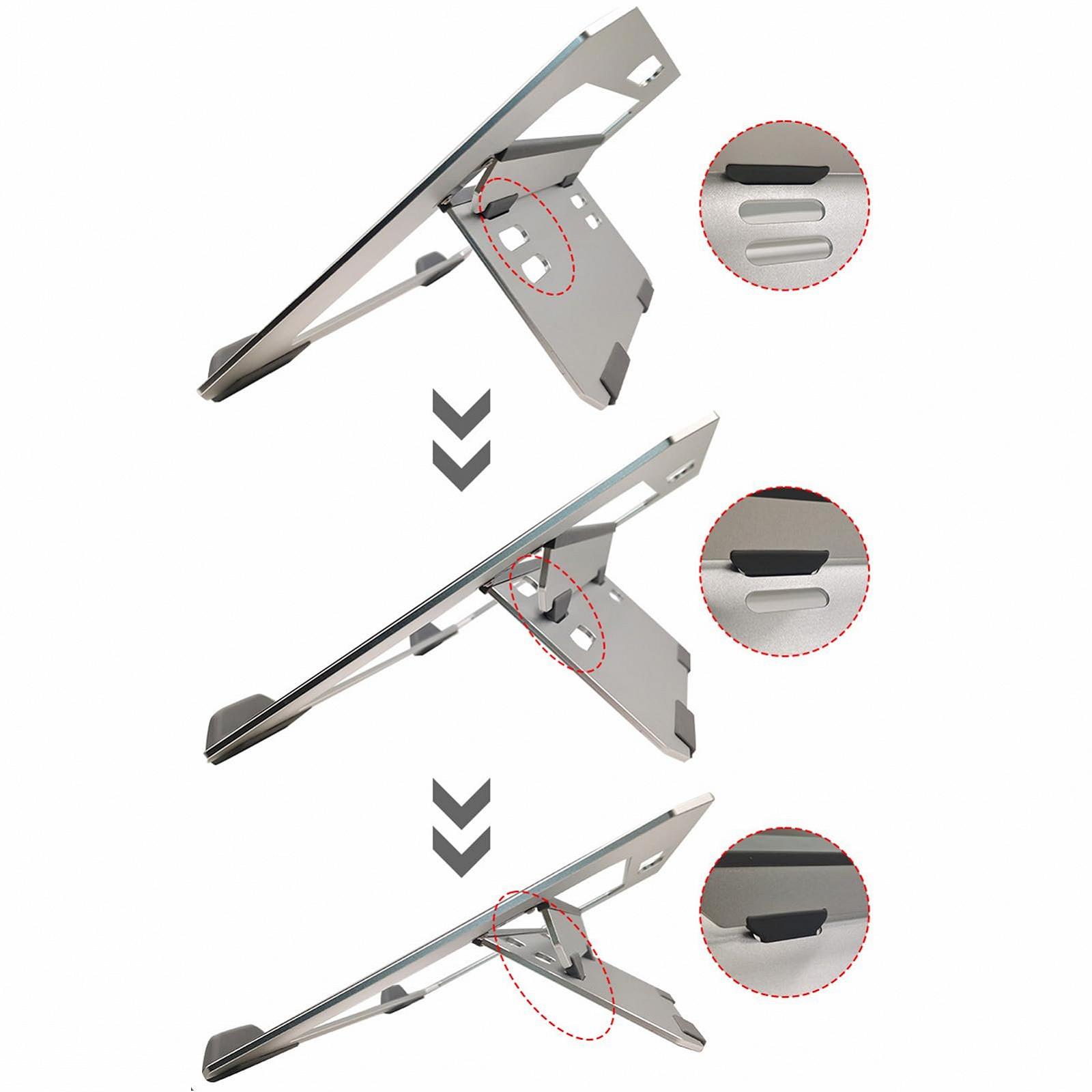 Підставка для ноутбука Jectse складана портативна з алюмінієвого сплаву для відведення тепла, конвексна, фото №4