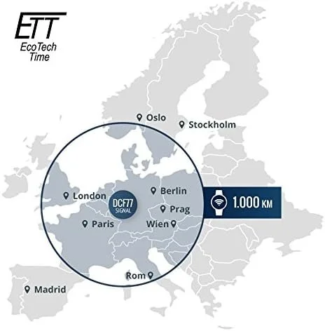 Чоловічий годинник ETT Eco Tech Time Radio Solar EGS-11499-22L Аналоговий з цифровою датою з шкіряним ремінцем коричневий, фото №3