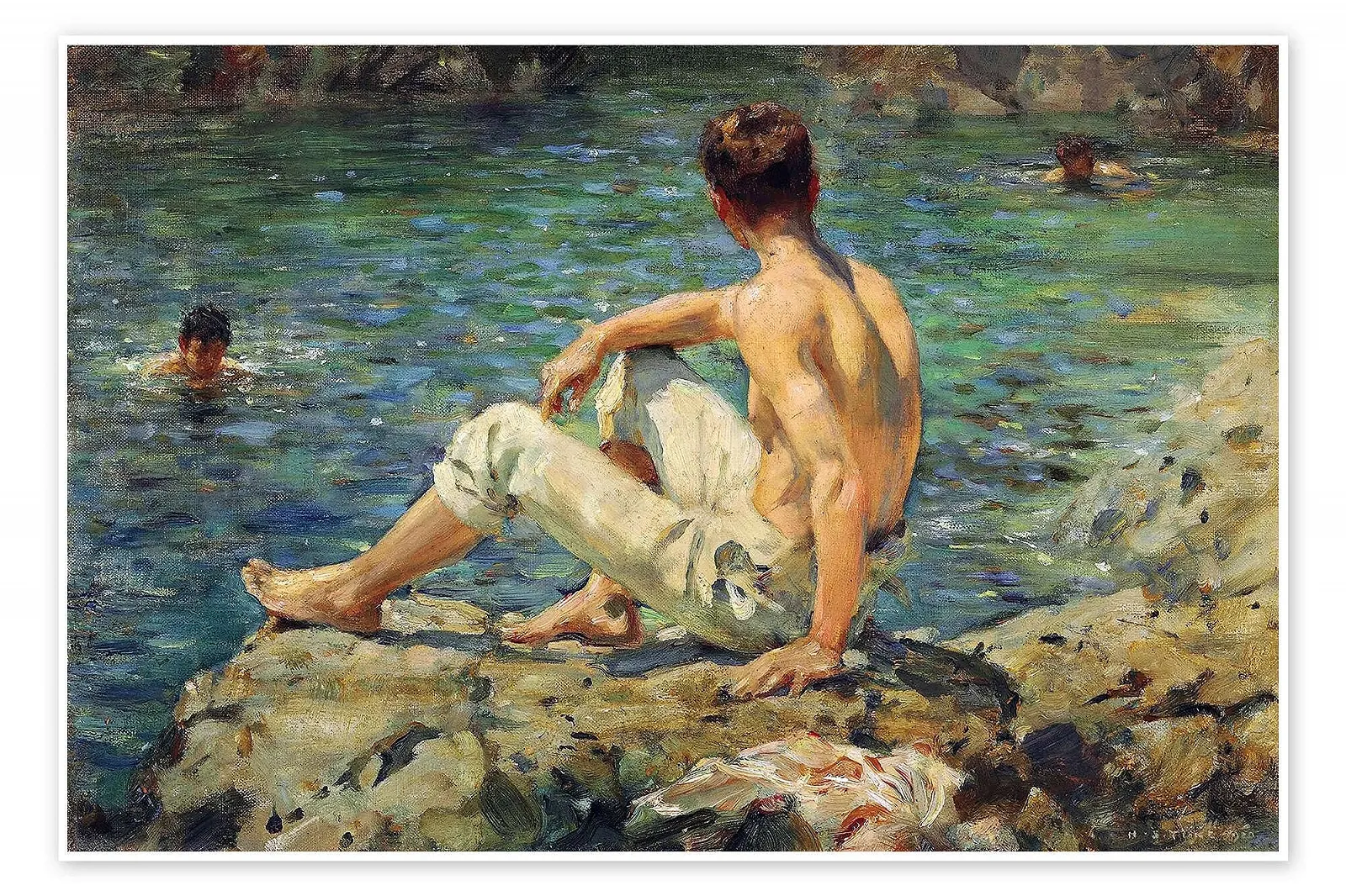 Постер Henry Scott Tuke Green and Gold 60 x 40 см Импрессионизм, фото №1