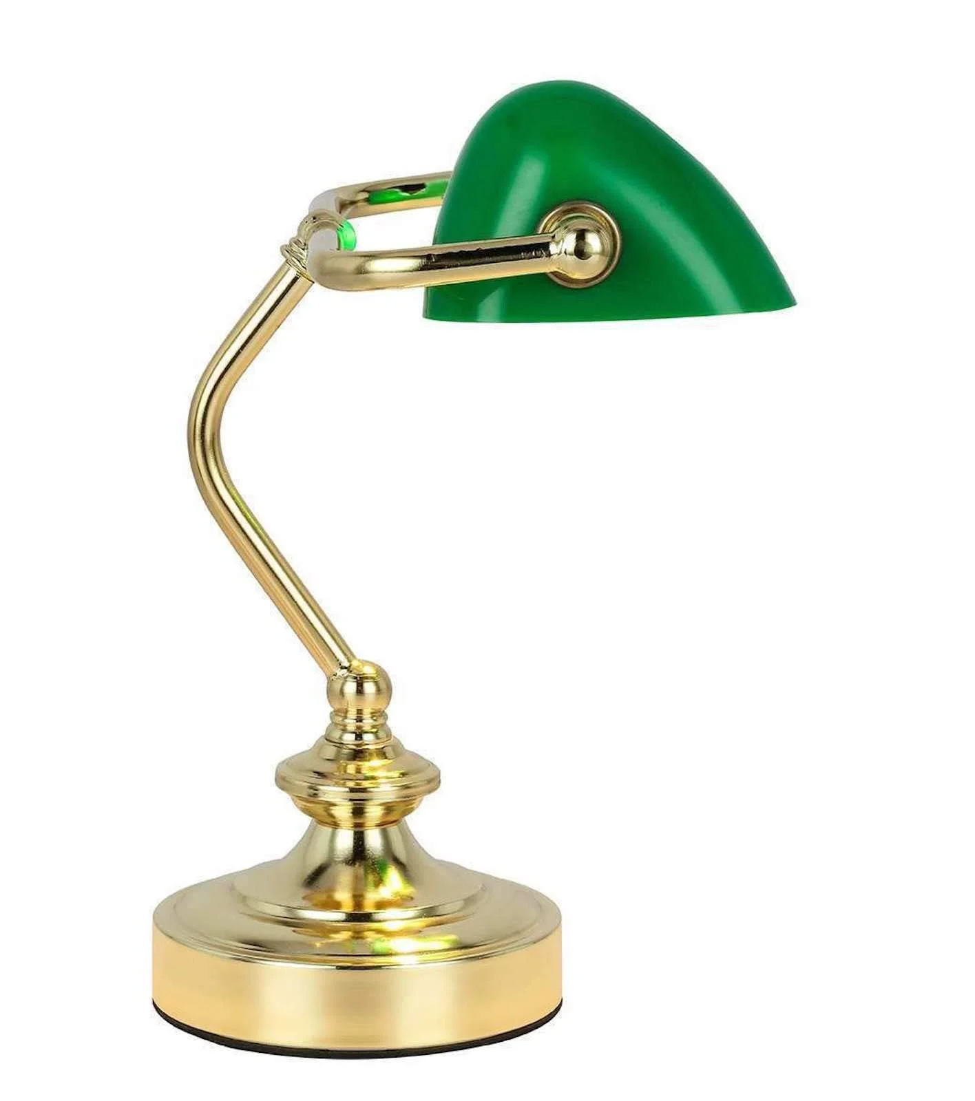 Настольная лампа GLOBO Retro Banker Lamp 24917, зеленая, латунь, металл, фото №2