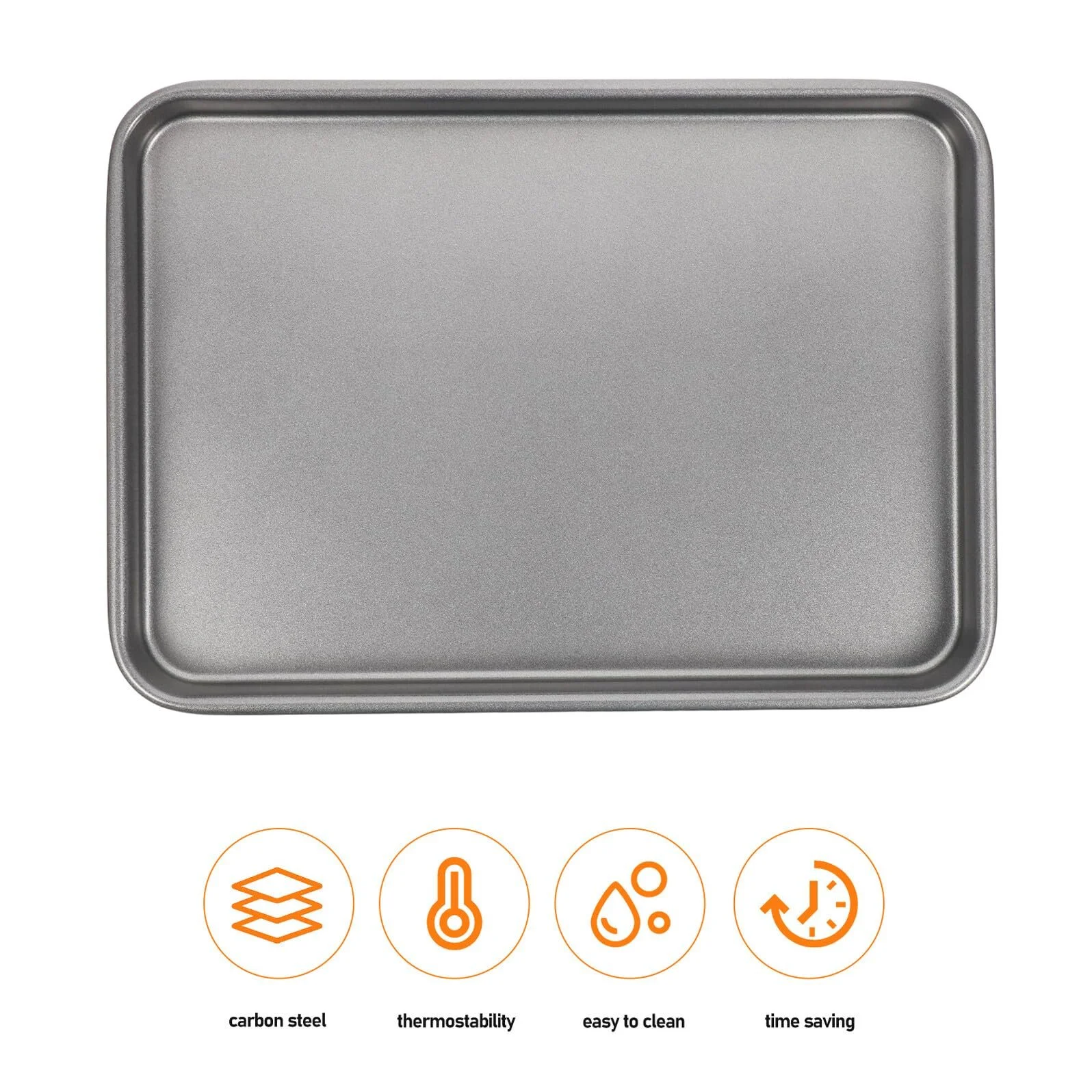 Противень для выпечки и пиццы из углеродистой стали с антипригарным покрытием, фото №4 Противень для выпечки и пиццы из углеродистой стали с антипригарным покрытием, фото №4