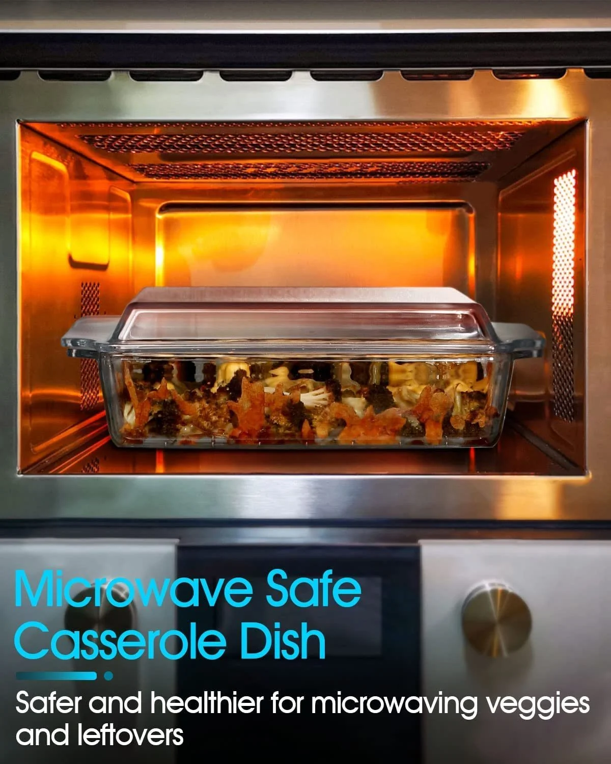 Форма для запекания прямоугольная с крышкой 2 л стеклянная для лазаньи, фото №7