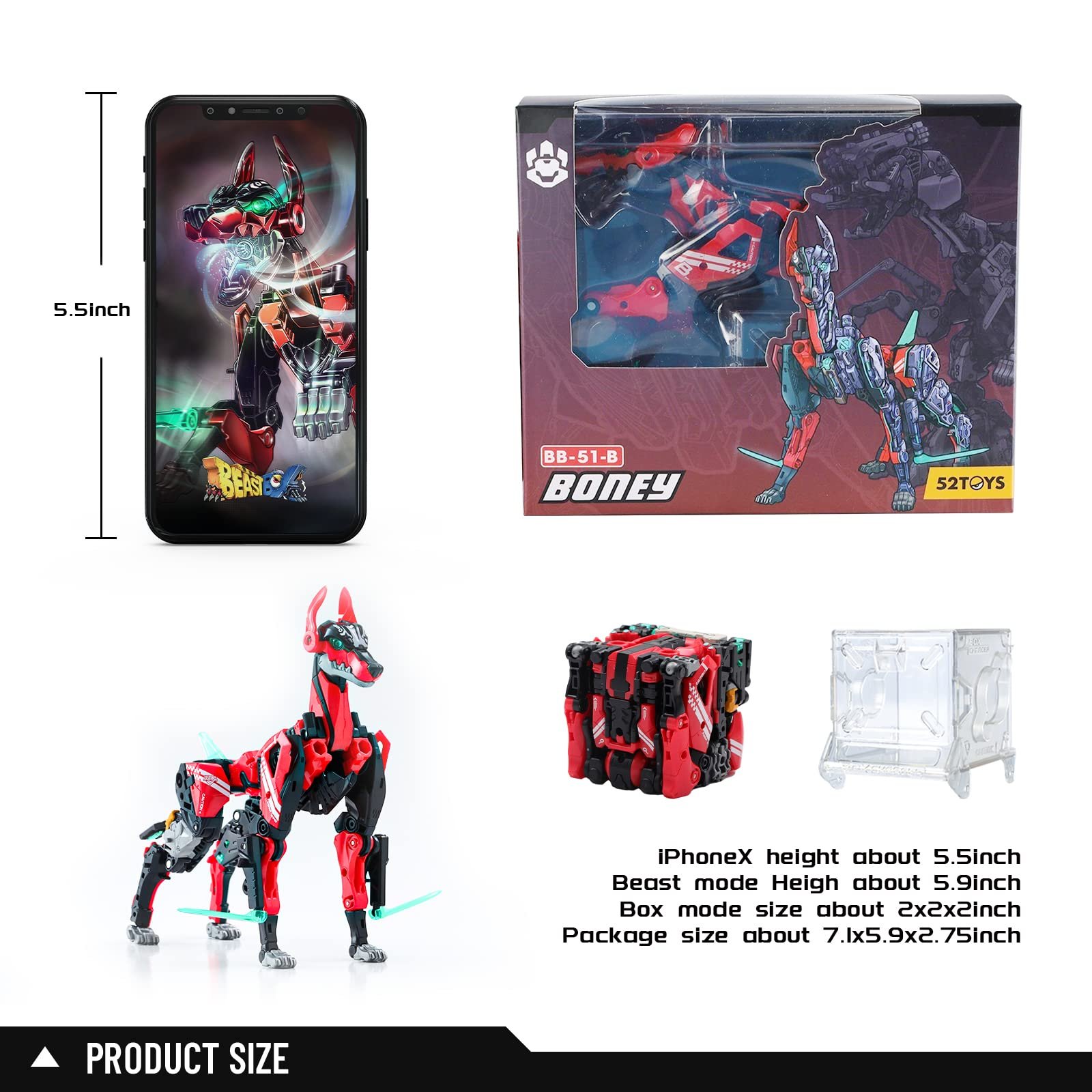 Игрушка-трансформер 52TOYS Beastbox Series Boney, фото №5