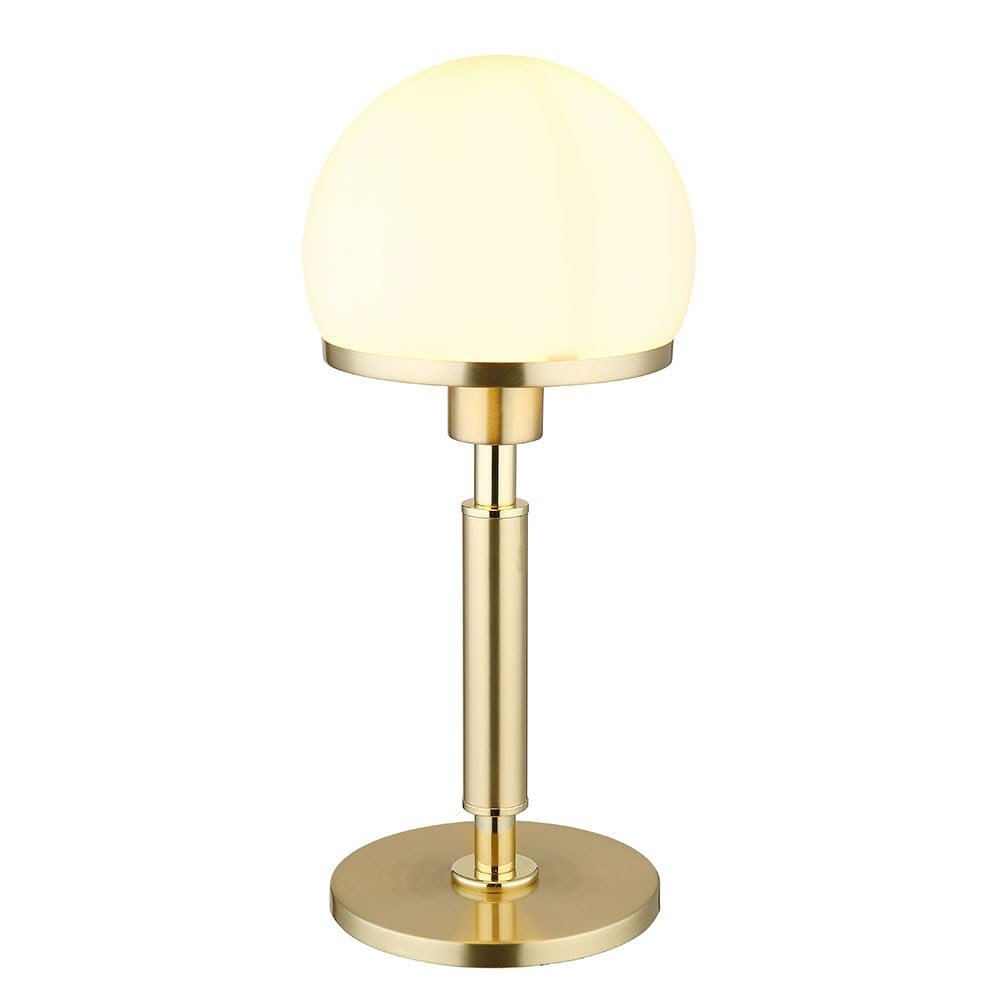 Настольная лампа гриб металлическая стеклянная 1x E27 Диаметр 18 x 40 см Brass-Coloured, фото №1