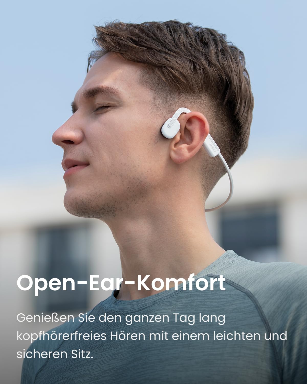 Наушники Shokz Bluetooth OpenMove Bone Звук Костной Проводимости Беспроводные Водонепроницаемые Пылезащитные Спортивные 6 часов Alpine Белые, фото №2