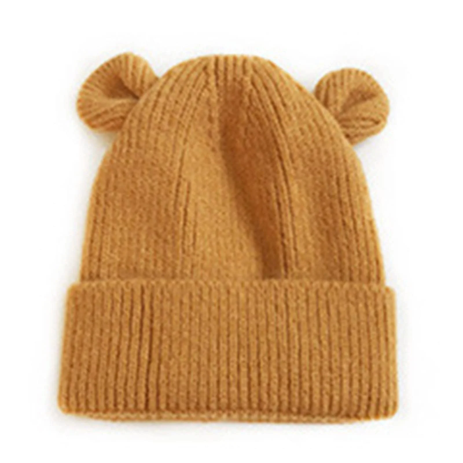 Детская зимняя шапка с флисовой подкладкой, теплая шапка-шарф с помпоном, ушками и завязками, вязаная шапка, грелка для шеи для девочек и мальчиков, фото №1